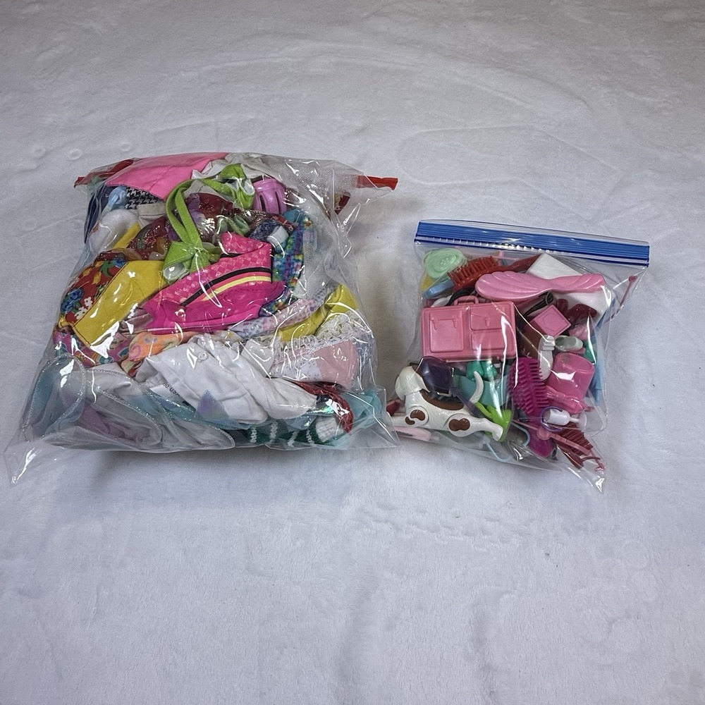 Vintage Barbie Doll Clothes Accessories Huge Mixed Lot Shoes Pets Bags Mattel